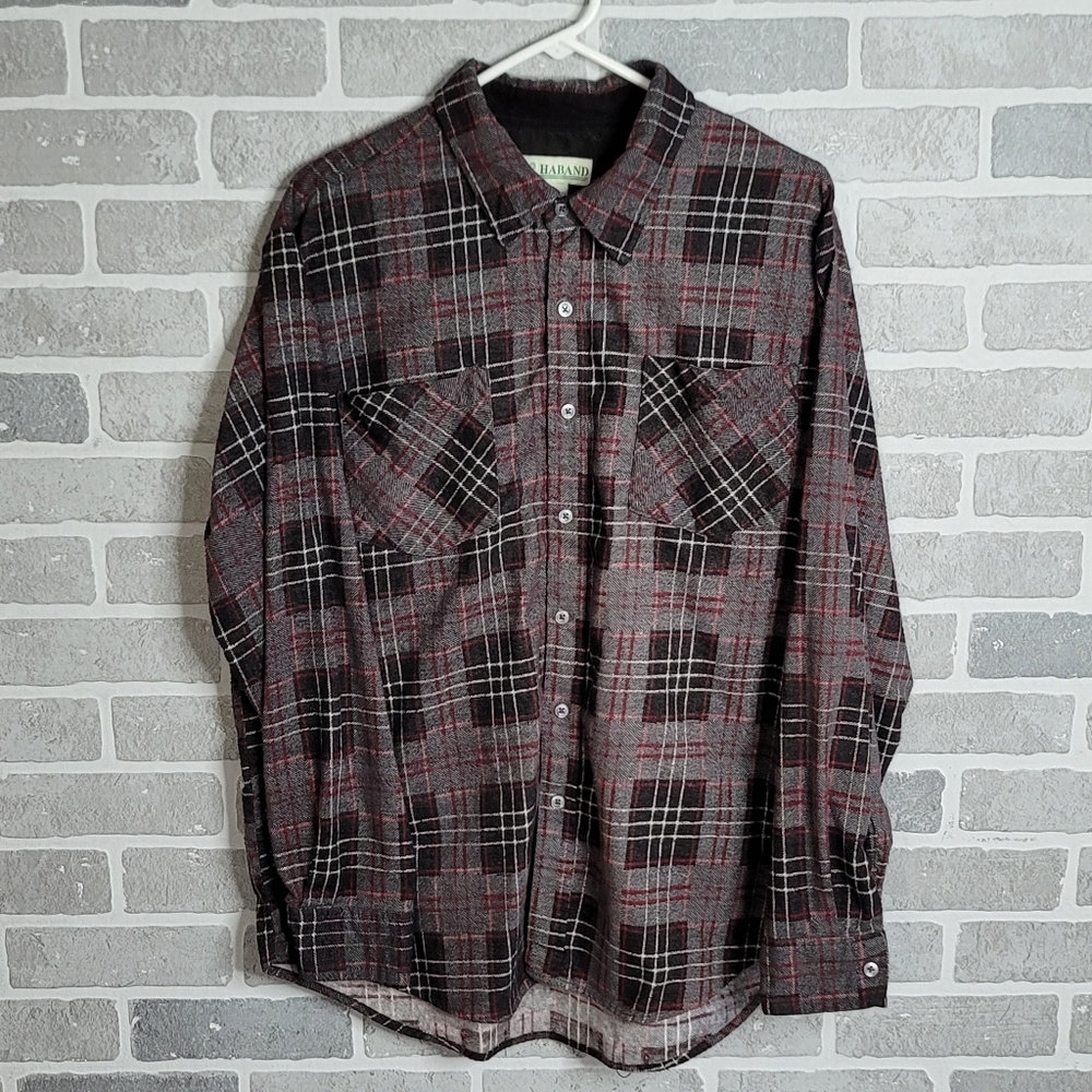 Haband Vintage Flannel Button Down Made in Switzerland Men's Size L